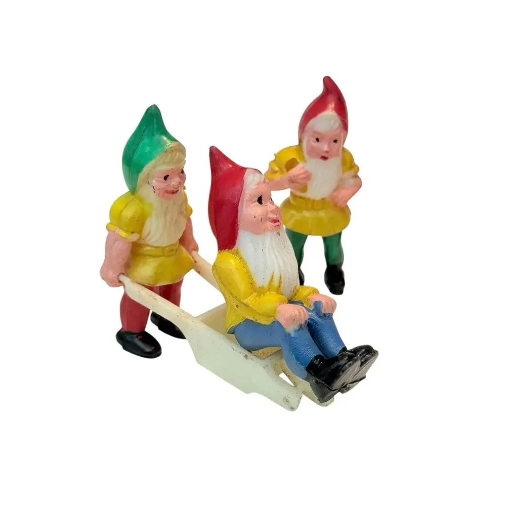 Vtg Snow White +6 Dwarfs Mini Figurines Cake Topper Decorations Birthday
